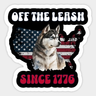 4th of July Independence Day Funny Design for Dog Lovers Sticker